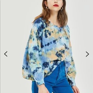 Topshop Gauzy Tie Dye Shirt